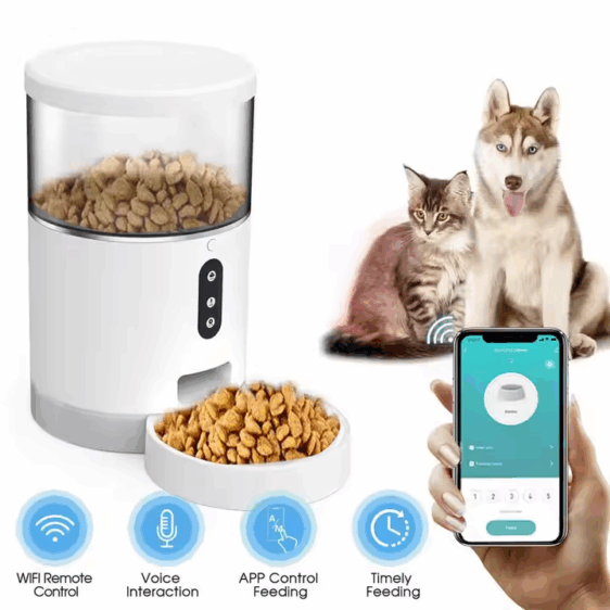 P2#Wifi 4L Smart Cat and Dog Dispensing Feeder - Image 2